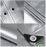 GRASHER Αδιάβροχος Μουσαμάς - Τέντα 4x6m 120gr/m²  Με Κρίκους Γκρί