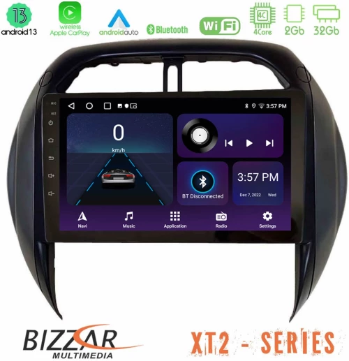 Bizzar XT2 Series 4Core Android13 2+32GB Toyota RAV4 2001-2005 (Auto A/C) Navigation Multimedia Tablet 9"
