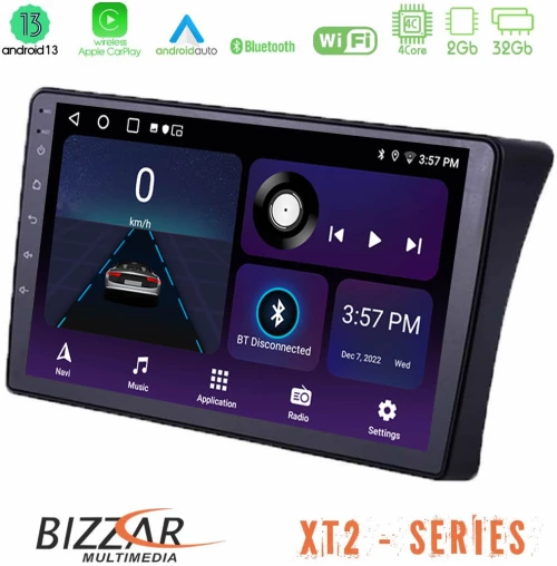 Bizzar XT2 Series 4Core Android13 2+32GB Nissan Navara D40 Navigation Multimedia Tablet 9"