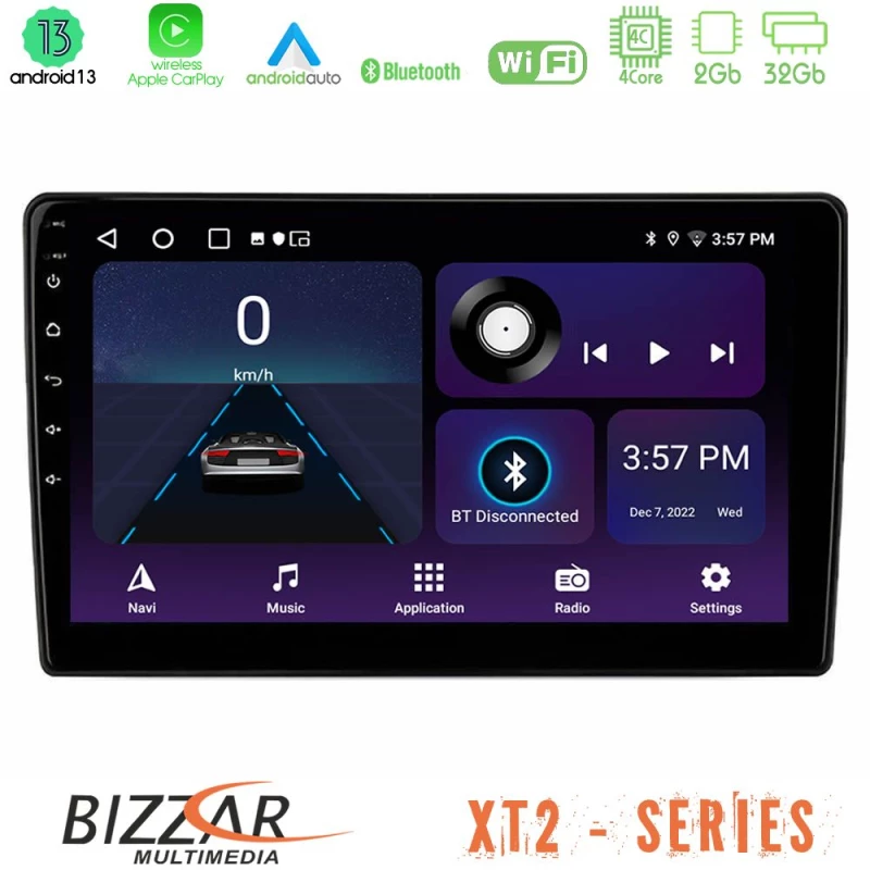 Bizzar XT2 Series 4Core Android13 2+32GB Mitsubishi L200 Navigation Multimedia Tablet 9"