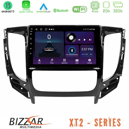Bizzar XT2 Series 4Core Android13 2+32GB Mitsubishi L200 2016-+gt; & Fiat Fullback (Auto A/C) Navigation Multimedia Tablet 9"