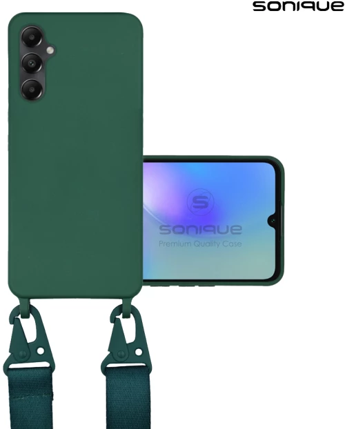 Θήκη Σιλικόνης με Strap CarryHang Sonique Samsung Galaxy A05s 4G Πράσινο Σκούρο