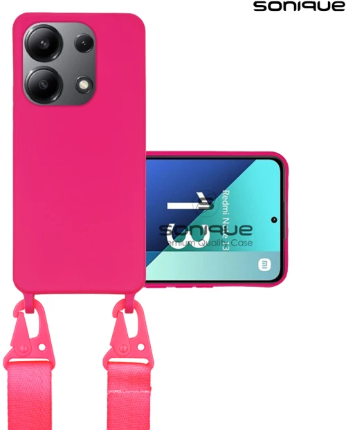 Θήκη Σιλικόνης με Strap CarryHang Sonique Xiaomi Redmi Note 13 4G Φουξ