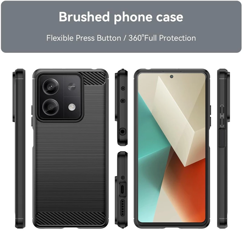 Techsuit - Carbon Silicone - Xiaomi Redmi Note 13 5G - Black
