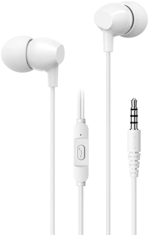Usams - Wired Earphones EP-47 (US-SJ594) - Jack 3.5mm with Microphone, 1.2m - White