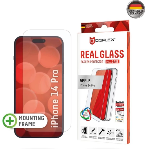 Displex - Premium [Pack] Real Glass + Case - iPhone 14 Pro - Clear