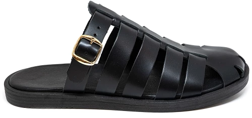 Bigshoes KL0062-01 Δερμάτινo Mule Μαύρο