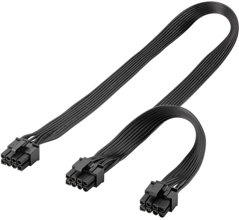 GOOBAY καλώδιο 8 pin σε 2x 6+2 pin PCIe 59714, 23cm, μαύρο