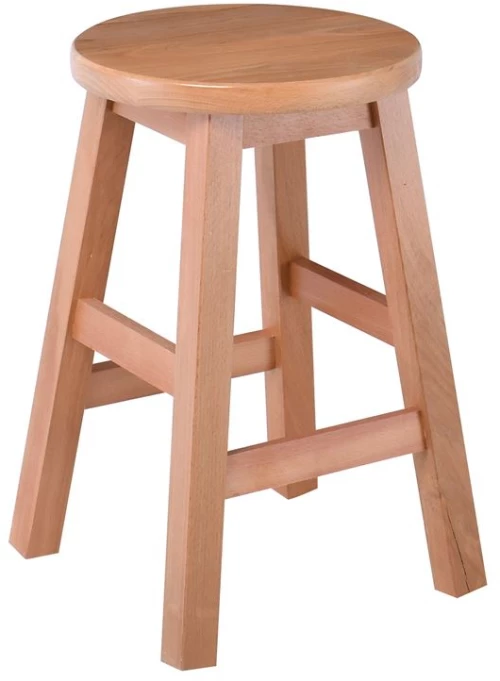 WOODWELL ΟΞΙΑ Σκαμπό Βοηθητικό Τετράγωνο, Λούστρο Φυσικό 31x31x50cm Ε451,1