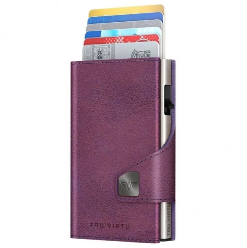 TRU VIRTU Wallet TRU VIRTU Πορτοφόλι Click & Slide Glitter Blackberry/Silver True Virtu