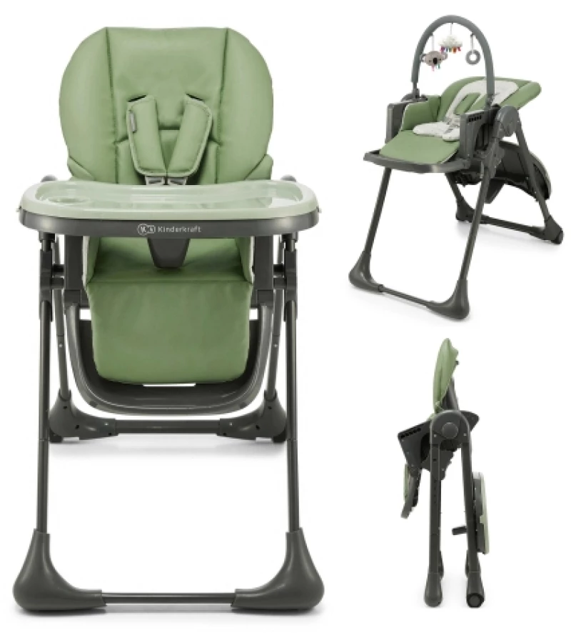 Καρεκλάκι Φαγητού  + Ρηλάξ 2 σε 1 Kinderkraft Tummie Green KHTUMM00GRE0000