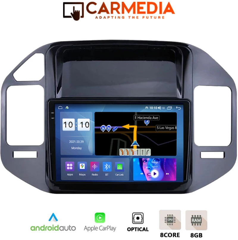 CARMEDIA CM8095-13 PLUS TABLET 9.5'' OEM MITSUBISHI PAJERO 1999-2006 FULL FRAME