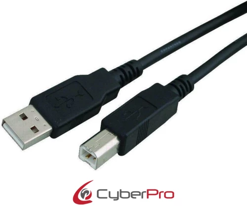 CYBERPRO CP-USBAB018, Καλώδιο USB-A σε USB-B, 1,8 μέτρα, Μαύρο