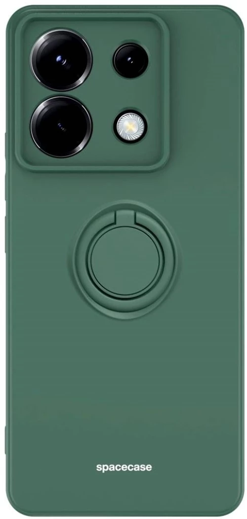 Θήκη Σιλικόνης με Μεταλλικό Μαγνητικό Ring Holder - Xiaomi Redmi Note 13 Pro 5G / Poco X6 - Spacecase Silicone Ring - Dark Green (5905719108069)