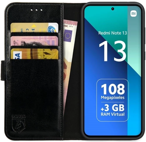 PU Θήκη Πορτοφόλι - Xiaomi Redmi Note 13 5G - Rosso Element - Black (8719246433962)