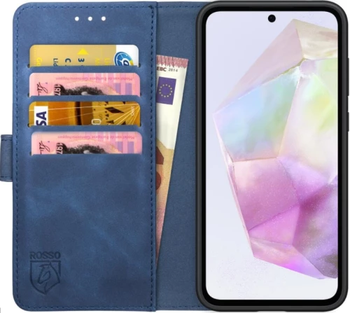 PU Θήκη Πορτοφόλι - Samsung Galaxy A35 - Rosso Element - Blue (8719246438325)