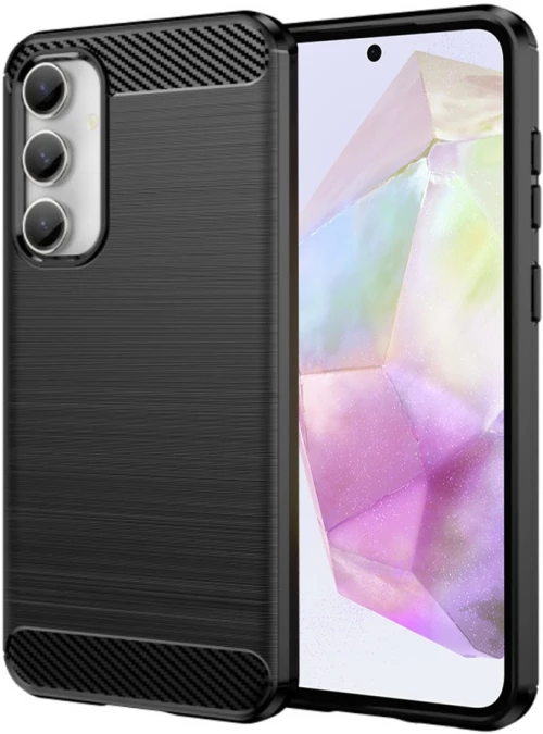 Θήκη Σιλικόνης - Samsung Galaxy A35 - Techsuit Carbon Silicone - Black (5949419081949)