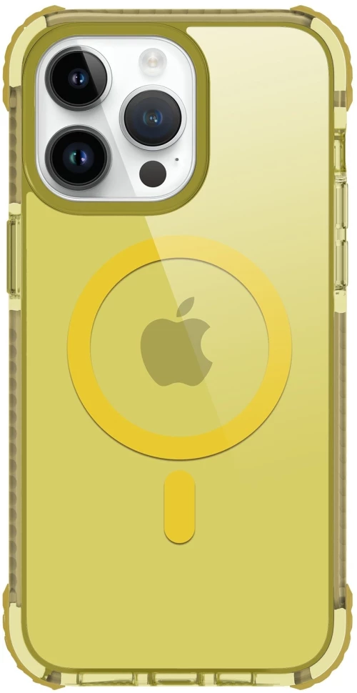 Prodigee Safetee Neo + Mag - Σκληρή Ανθεκτική Ημιδιάφανη Θήκη MagSafe - Apple iPhone 15 Pro - Lemon (IPH15P-6.1-NEOM-LMN)