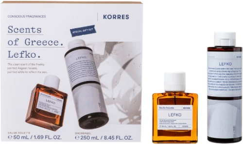 KORRES promo scents of greece lefko eau de toilette 50ml & lefko shower gel  250ml