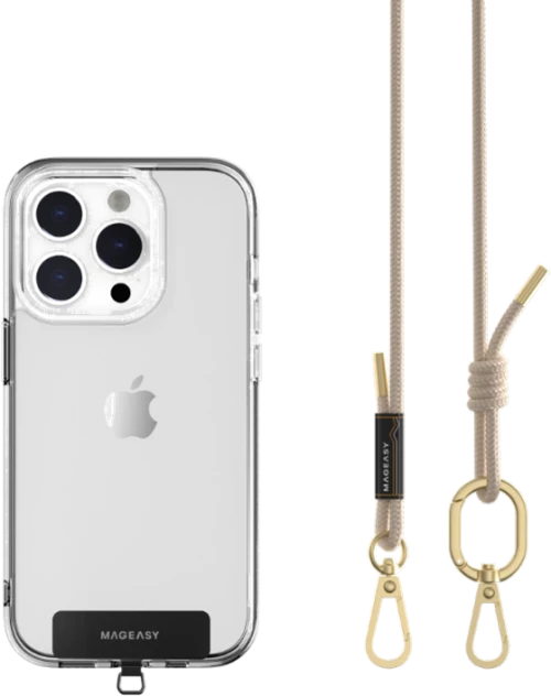 SwitchEasy MagEasy Rope Strap & Strap Card 6.0mm - Αποσπώμενο Λουράκι Λαιμού για Θήκες Κινητών iPhone - Beige (MPHIPH142BI23)