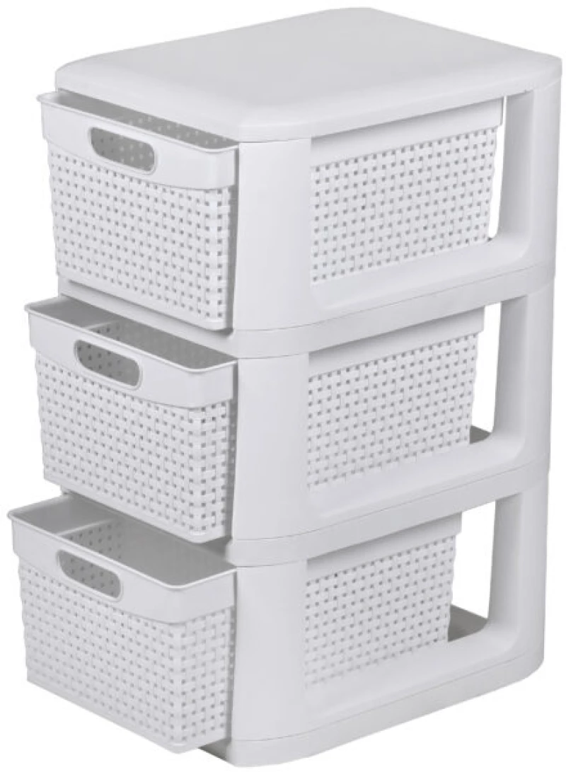 Homeplast Συρταριέρα  3 θέσεων Λευκή GABRI 3  33x26x50 cm