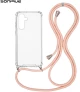 Θήκη Σιλικόνης με Κορδόνι Sonique Armor Clear Samsung Galaxy S24 Ροζ