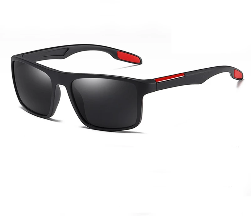 Techsuit - Sunglasses Polarised TR90 (MM101) - UV Protection - Matte Black / Red