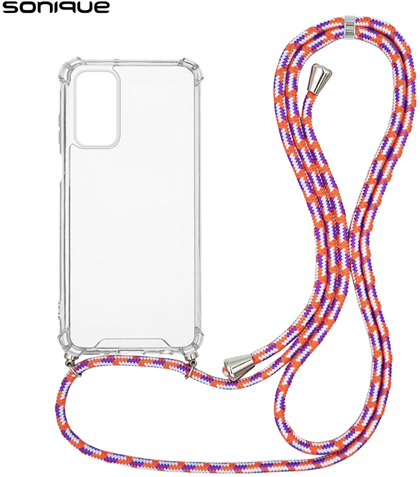 Θήκη Σιλικόνης με Κορδόνι Sonique Armor Clear Samsung Galaxy A25 5G Rainbow Κοραλλί