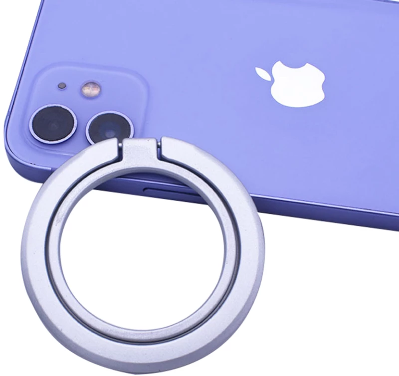 Techsuit - MagSafe Phone Ring (MPR3) - Round Shape, Aluminium Alloy, 3M - Silver
