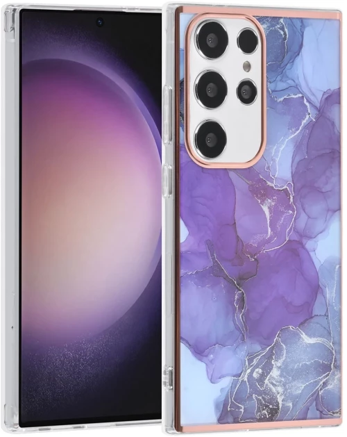 UNIQ Accessory Galaxy S24 Ultra Back Cover Case - Marble Purple