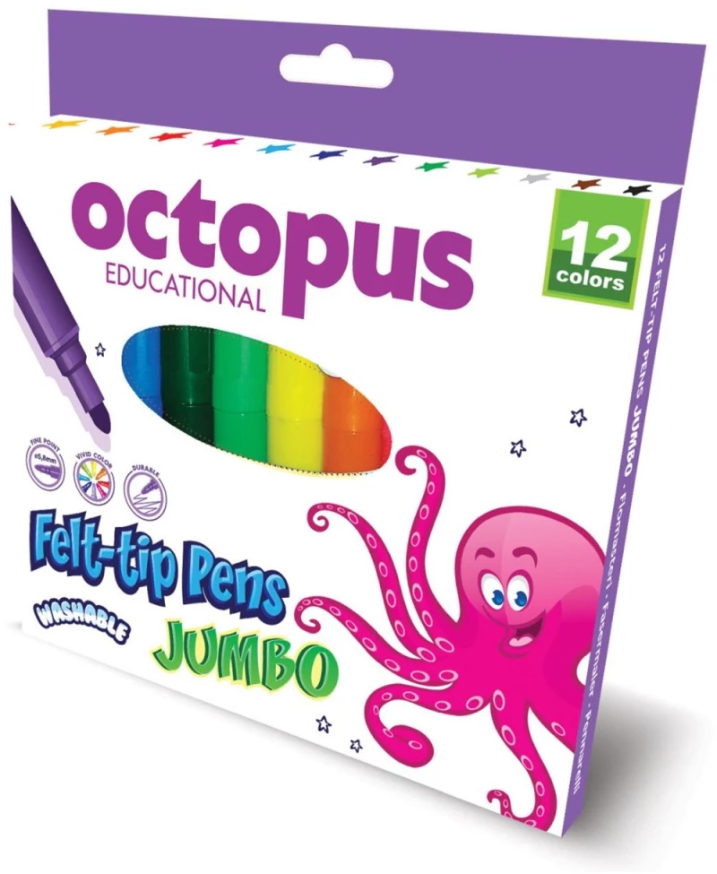 Μαρκαδόροι Univerzal 12χρωμάτων Jumbo Wash 65882