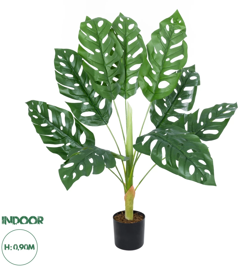 GloboStar® Artificial Garden MONSTERA 20924 Διακοσμητικό Φυτό Μονστέρα Υ90cm