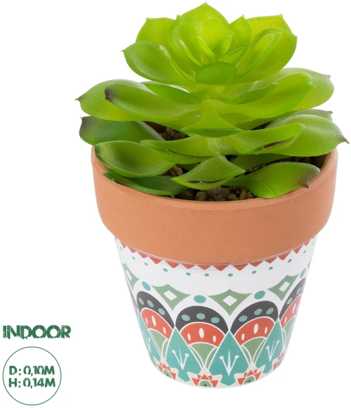 GloboStar® Artificial Garden SUCCULENT ECHEVERIA 21049 Διακοσμητικό Φυτό Παχύφυτο Εχεβέρια Υ14cm