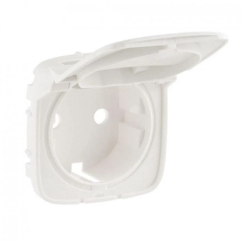 Πλακίδιο Πρίζας Σούκο με Καπάκι Περλέ Valena Allure 754849 Legrand 754849 Λευκό
