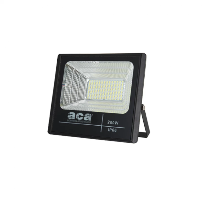 Ηλιακός Προβολέας LED 200W 6000K IP66 SV20060 Μαύρο Αλουμίνιο Aca SV20060 Μαύρο