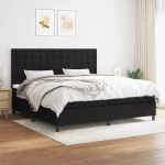Κρεβάτι Boxspring με Στρώμα Μαύρο 200x200 εκ. Υφασμάτινο Μαύρο 3142123