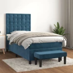 Κρεβάτι Boxspring με Στρώμα Σκούρο Μπλε 100x200 εκ. Βελούδινο Μπλε 3138071