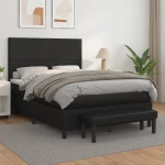 Κρεβάτι Boxspring με Στρώμα Μαύρο 140x200εκ.από Συνθετικό Δέρμα Μαύρο 3137545