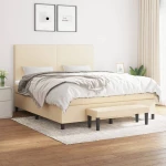 Κρεβάτι Boxspring με Στρώμα Κρεμ 160x200 εκ. Υφασμάτινο Κρεμ 3136450