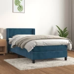 Κρεβάτι Boxspring με Στρώμα Σκούρο Μπλε 100x200 εκ. Βελούδινο Μπλε 3130827