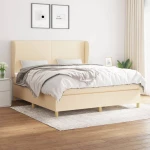 Κρεβάτι Boxspring με Στρώμα Κρεμ 160x200 εκ. Υφασμάτινο Κρεμ 3128378