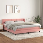 Κρεβάτι Boxspring με Στρώμα Ροζ 180x200 εκ. Βελούδινο Ροζ 3127510