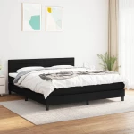 Κρεβάτι Boxspring με Στρώμα Μαύρο 160x200 εκ. Υφασμάτινο Μαύρο 3140147