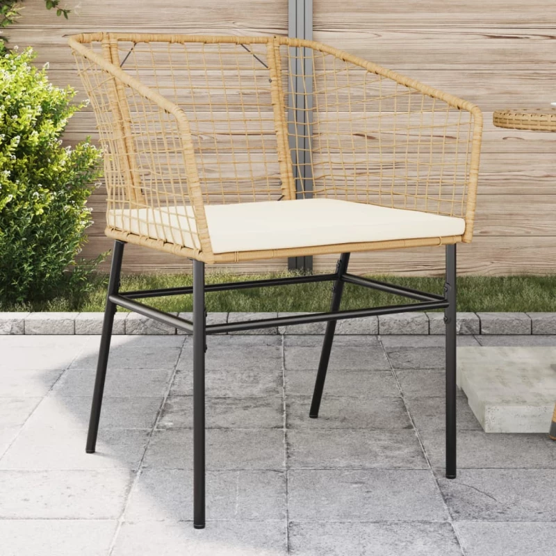 Καρέκλες Κήπου 2 τεμ. Καφέ Συνθ. Ρατάν + Μαξιλάρια Καφέ 369101