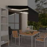 Τέντα Συρόμενη Χειροκίνητη με Σκίαστρο&LED Ανθρακί 3,5 x 2,5 μ Ανθρακί 3069404
