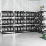 Ραφιέρες Ελαστικών 3 Επιπέδων 4 τεμ. Ασημί 110x40x200 εκ Ατσάλι Ασήμι 3154235