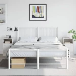 Κομοδίνα 2 τεμ. Λευκό 34,5x39x62 εκ. από Χάλυβα Λευκό 841774