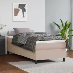 Κρεβάτι Boxspring με Στρώμα Καπουτσίνο 90x190εκ.από Συνθ. Δέρμα Καφέ 3144583