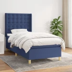Κρεβάτι Boxspring με Στρώμα Μπλε 80x200 εκ. Υφασμάτινο Μπλε 3132271