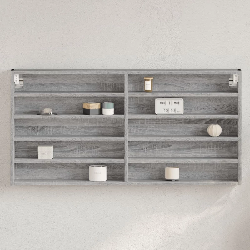Βιτρίνα Γκρι Sonoma 100x8,5x50 εκ. από Επεξεργασμένο Ξύλο Γκρι 847952
